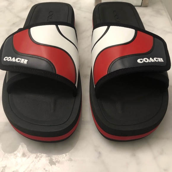 Coach Sport Sandal Men's Limited Edition Red and White - Picture 1 of 8